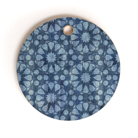 Schatzi Brown Farah Tile Denim Cutting Board Round