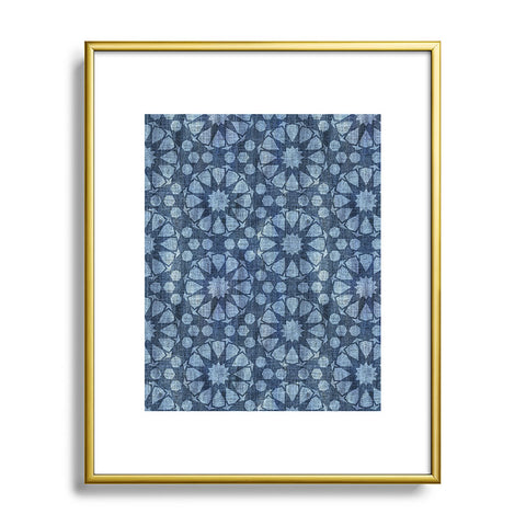 Schatzi Brown Farah Tile Denim Metal Framed Art Print