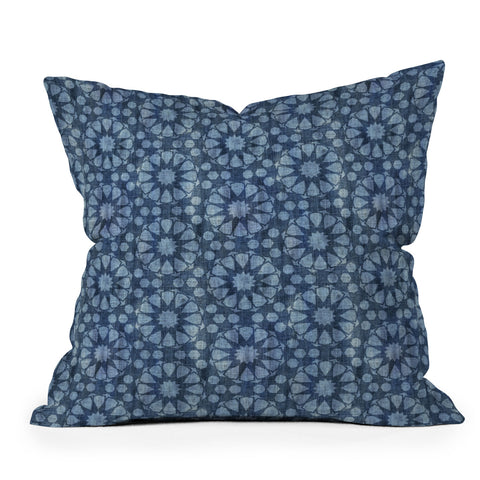 Schatzi Brown Farah Tile Denim Throw Pillow