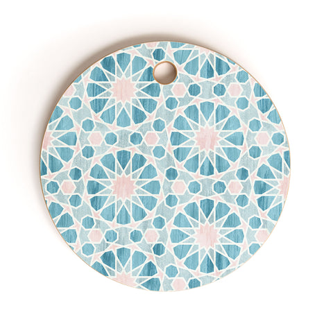Schatzi Brown Farah Tile Pastel Cutting Board Round
