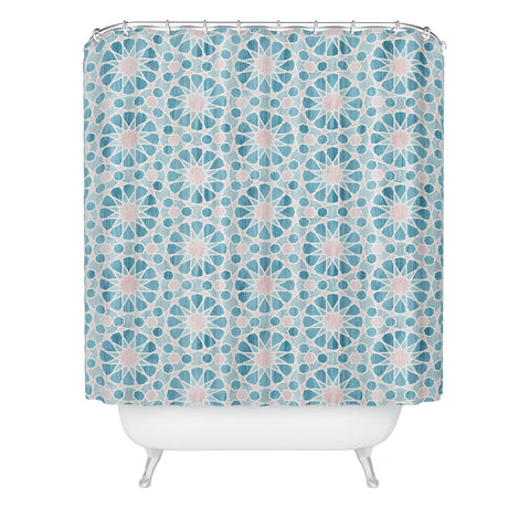 Schatzi Brown Farah Tile Pastel Shower Curtain
