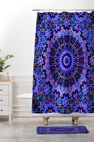 Schatzi Brown Fez Moroccan Tiles 4A Shower Curtain And Mat