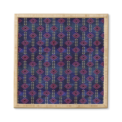Schatzi Brown Flower Stripe Sparkle Framed Wall Art