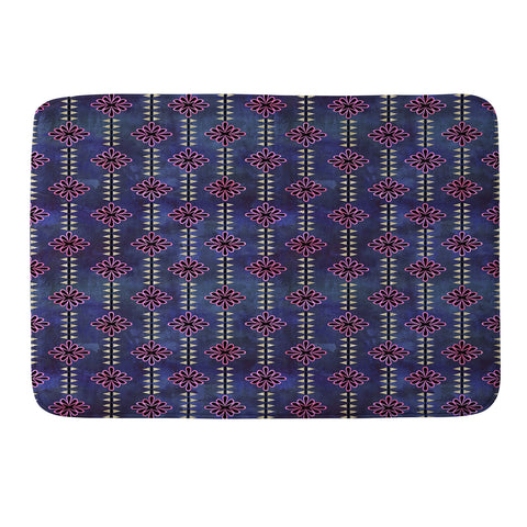 Schatzi Brown Flower Stripe Sparkle Memory Foam Bath Mat