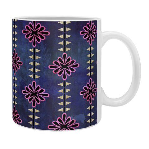 Schatzi Brown Flower Stripe Sparkle Coffee Mug