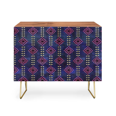 Schatzi Brown Flower Stripe Sparkle Credenza
