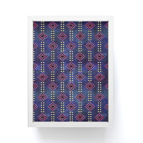 Schatzi Brown Flower Stripe Sparkle Framed Mini Art Print