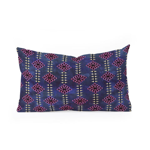 Schatzi Brown Flower Stripe Sparkle Oblong Throw Pillow