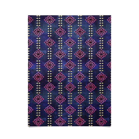 Schatzi Brown Flower Stripe Sparkle Poster