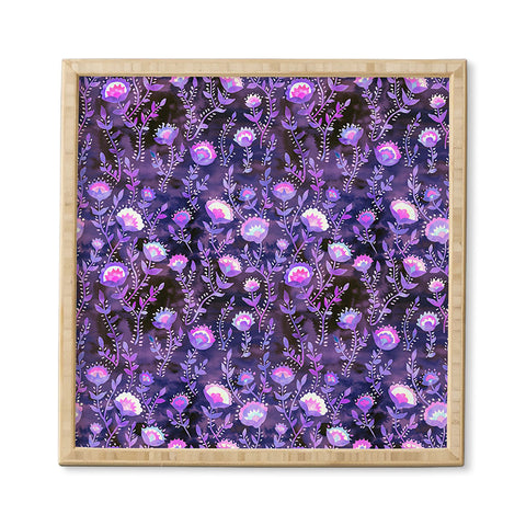 Schatzi Brown Folk Flower Purple Framed Wall Art
