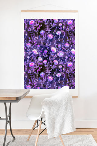 Schatzi Brown Folk Flower Purple Art Print And Hanger