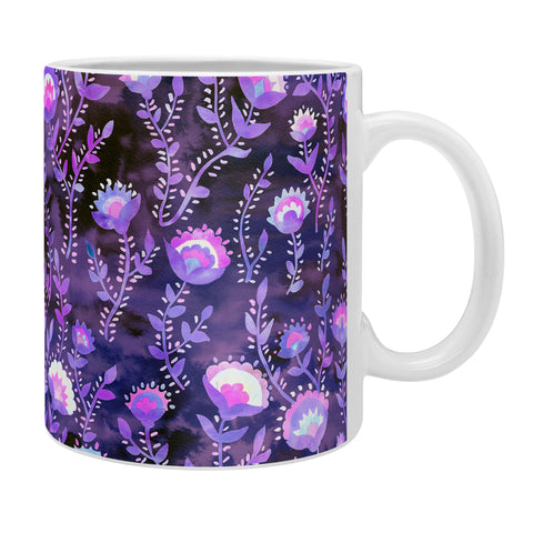 Schatzi Brown Folk Flower Purple Coffee Mug