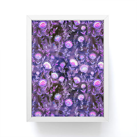 Schatzi Brown Folk Flower Purple Framed Mini Art Print