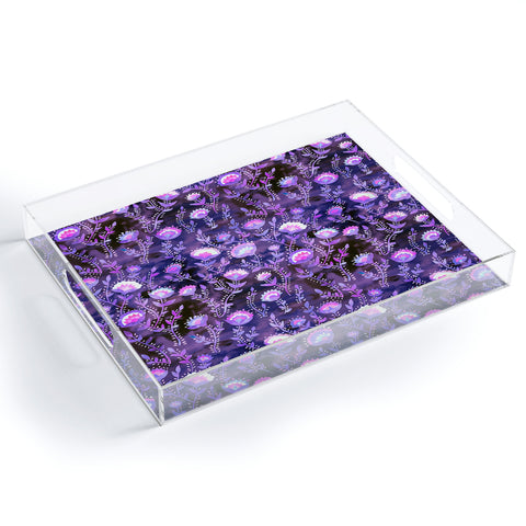 Schatzi Brown Folk Flower Purple Acrylic Tray
