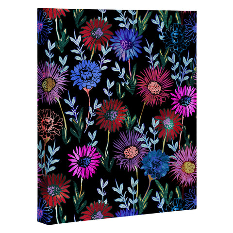 Schatzi Brown Gillian Floral Black Art Canvas