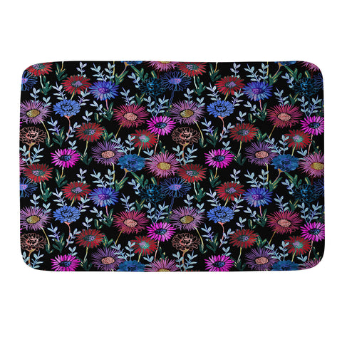 Schatzi Brown Gillian Floral Black Memory Foam Bath Mat