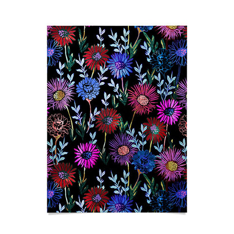 Schatzi Brown Gillian Floral Black Poster