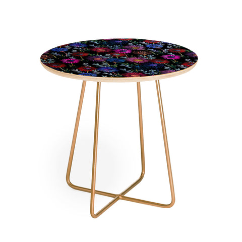Schatzi Brown Gillian Floral Black Round Side Table