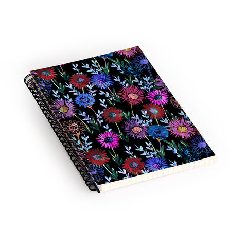 Schatzi Brown Gillian Floral Black Spiral Notebook