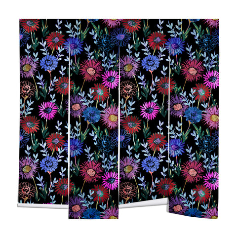 Schatzi Brown Gillian Floral Black Wall Mural