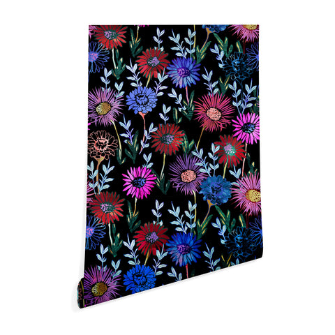 Schatzi Brown Gillian Floral Black Wallpaper