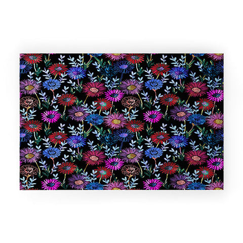 Schatzi Brown Gillian Floral Black Welcome Mat