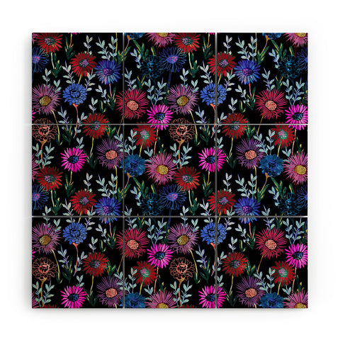 Schatzi Brown Gillian Floral Black Wood Wall Mural