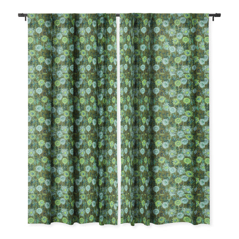Schatzi Brown Gillian Floral Green Blackout Window Curtain