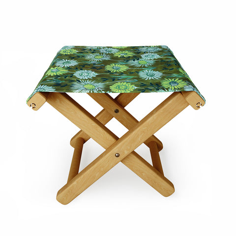 Schatzi Brown Gillian Floral Green Folding Stool