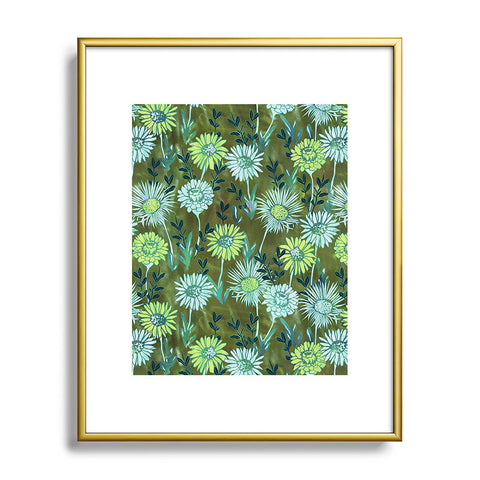 Schatzi Brown Gillian Floral Green Metal Framed Art Print