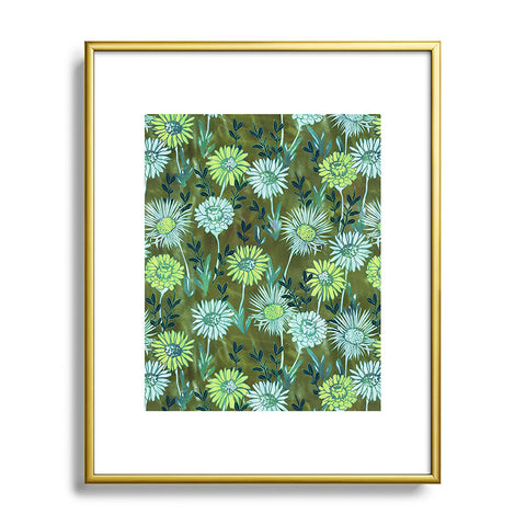 Schatzi Brown Gillian Floral Green Metal Framed Art Print