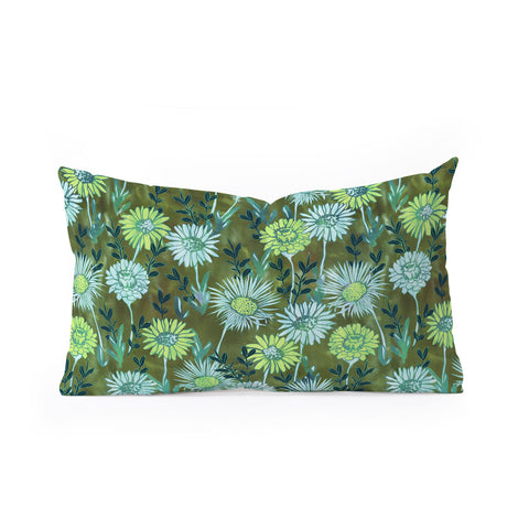 Schatzi Brown Gillian Floral Green Oblong Throw Pillow