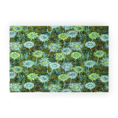 Schatzi Brown Gillian Floral Green Welcome Mat