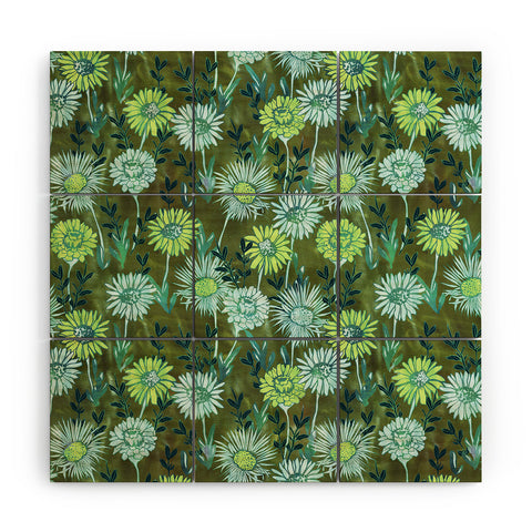 Schatzi Brown Gillian Floral Green Wood Wall Mural
