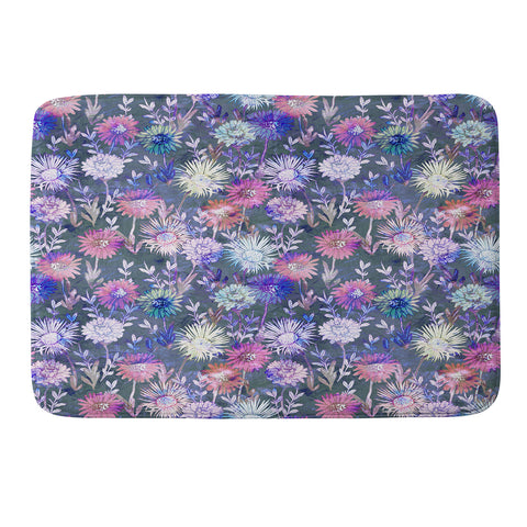 Schatzi Brown Gillian Floral Grey Memory Foam Bath Mat