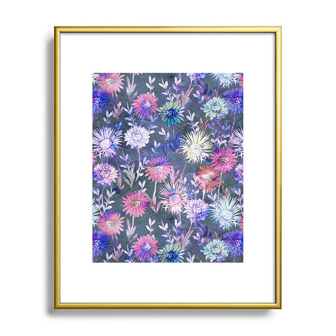Schatzi Brown Gillian Floral Grey Metal Framed Art Print