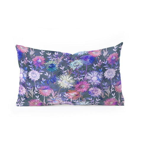 Schatzi Brown Gillian Floral Grey Oblong Throw Pillow