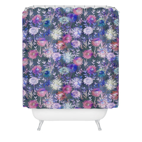 Schatzi Brown Gillian Floral Grey Shower Curtain