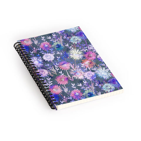 Schatzi Brown Gillian Floral Grey Spiral Notebook