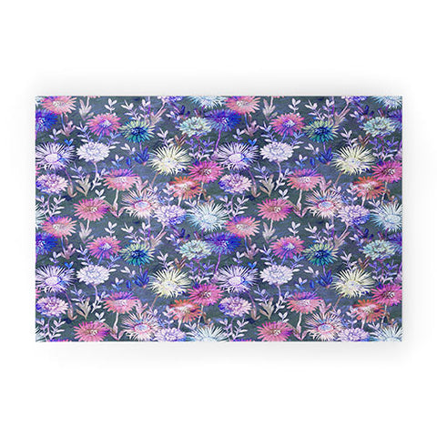 Schatzi Brown Gillian Floral Grey Welcome Mat