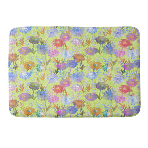 Schatzi Brown Gillian Floral Lime Memory Foam Bath Mat