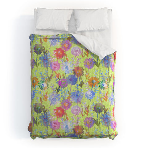 Schatzi Brown Gillian Floral Lime Comforter