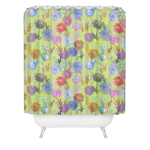 Schatzi Brown Gillian Floral Lime Shower Curtain