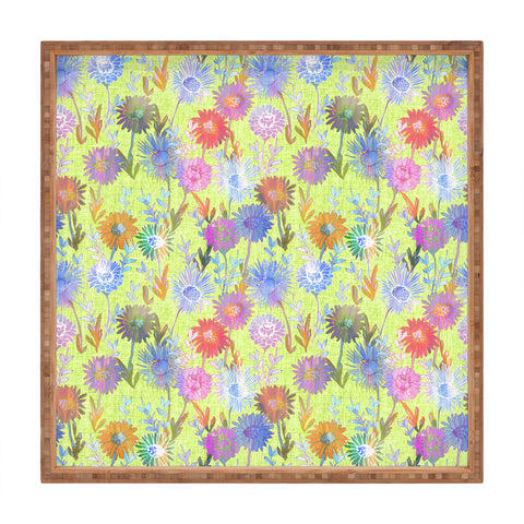 Schatzi Brown Gillian Floral Lime Square Tray