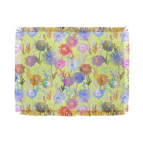 Schatzi Brown Gillian Floral Lime Throw Blanket