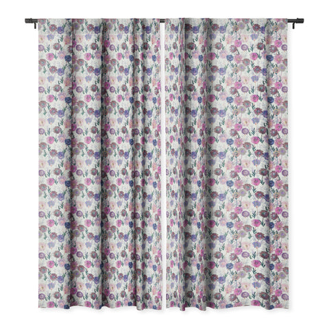 Schatzi Brown Gillian Floral White Blackout Window Curtain