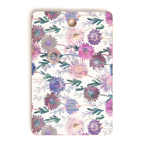 Schatzi Brown Gillian Floral White Cutting Board Rectangle