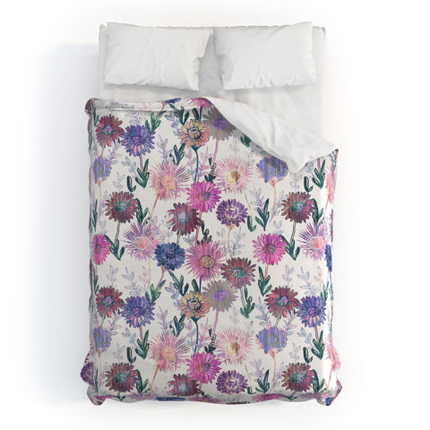 Schatzi Brown Gillian Floral White Duvet Cover