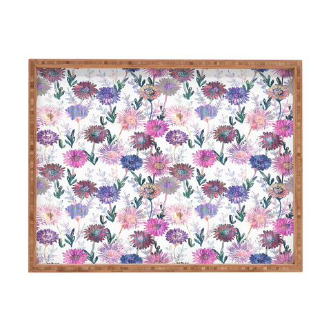 Schatzi Brown Gillian Floral White Rectangular Tray