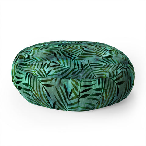 Schatzi Brown Goddess Palm Emerald Floor Pillow Round